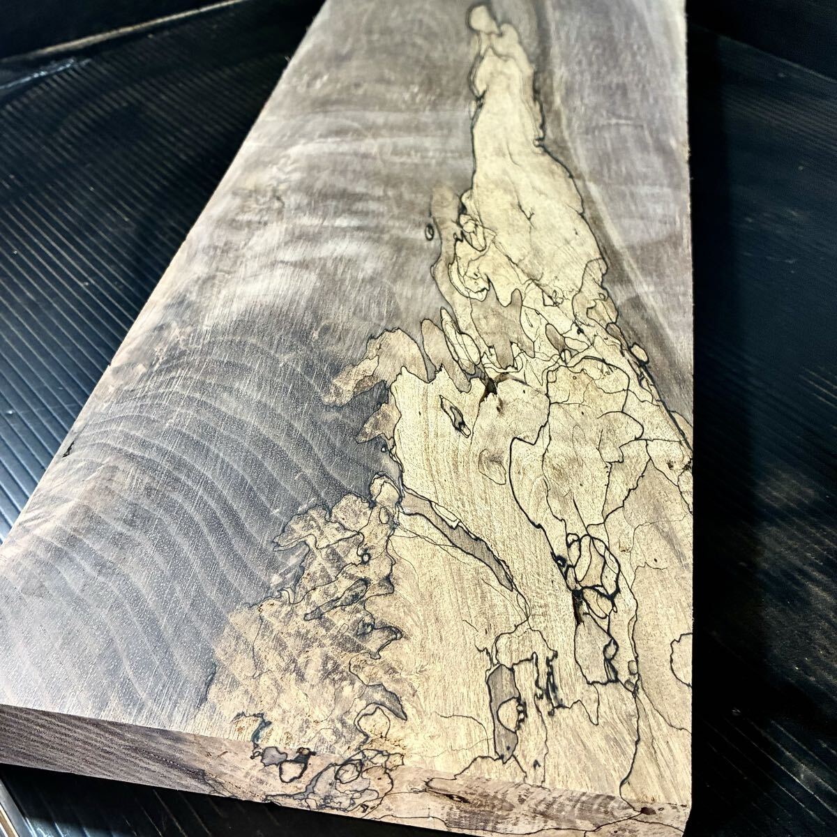 『YY0128』希少銘木 ウォールナット 極上スポルテッド 板材 ペンブランク(縦幅厚471-175-24㎜) ハンドメイド素材 拍卖