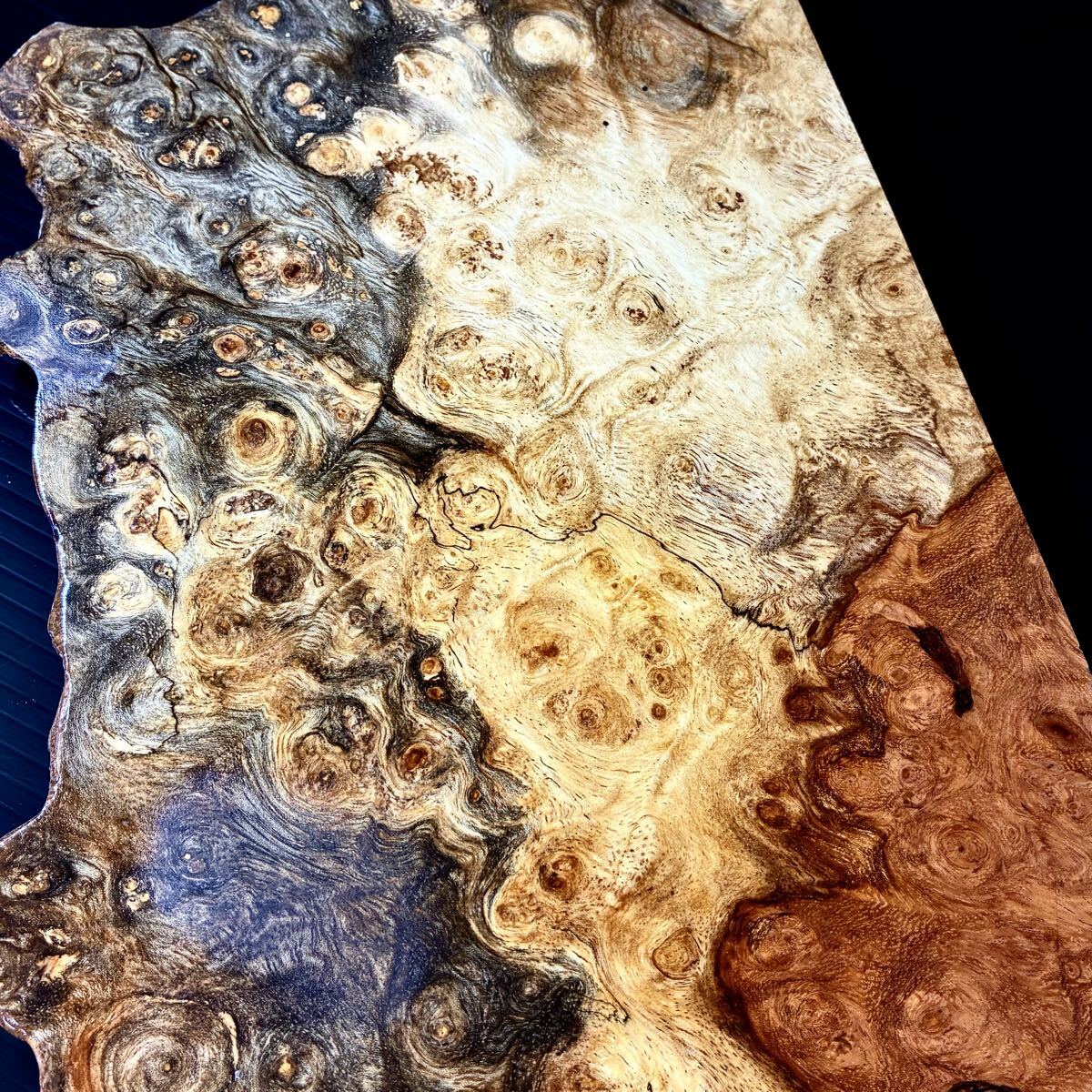 『YY0139』究極美杢 紅白青 花梨 瘤材 葡萄杢 板材 ペンブランク(縦幅厚288-191-20㎜) ハンドメイド素材 希少材 銘木拍卖