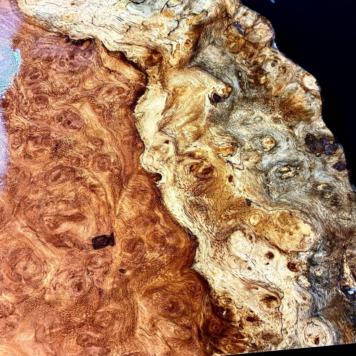 『YY0140』極上美杢 紅白青 花梨 瘤材 葡萄杢 板材 ペンブランク(縦幅厚185-181-20㎜) ハンドメイド素材 希少材 銘木拍卖