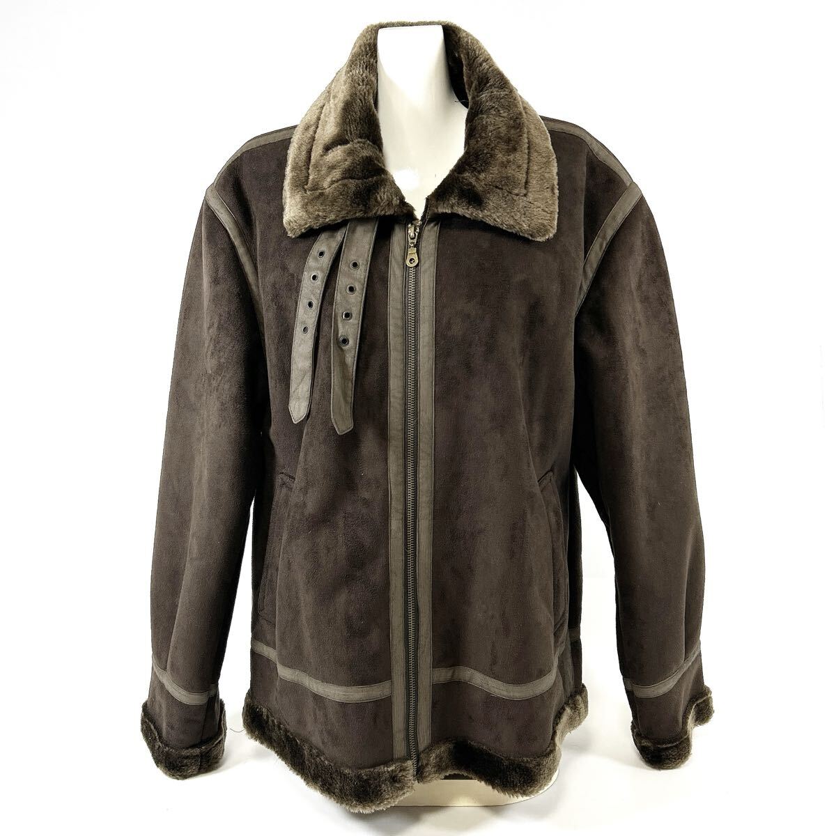 MODERM モダン メンズ ムートンコート ボア ファー サイズL 身長175〜185cm alp色長拍卖