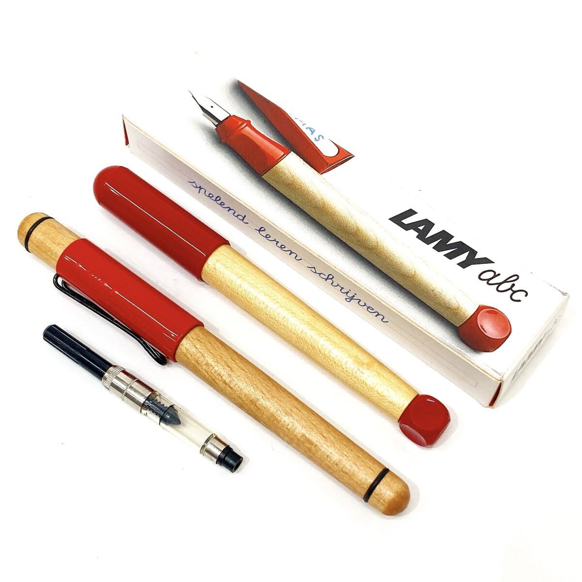 LAMY abc 万年筆 レッド 箱付き 筆記用具 alp梅1022拍卖