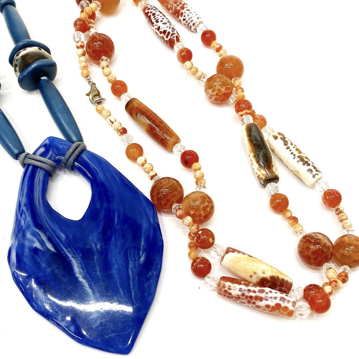 ネックレス ストーン 925 アクセサリー ブルー 茶 まとめ alp梅1023拍卖