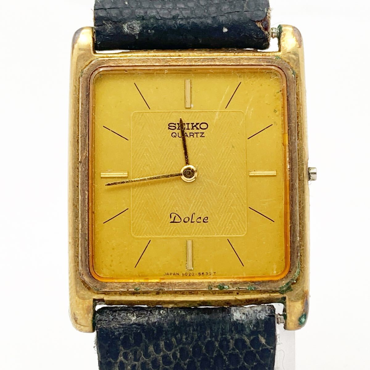 SEIKO セイコー 6020-5460 QZ クォーツ スクエア ゴールド文字盤 腕時計 アンティーク ヴィンテージ alpひ1015拍卖