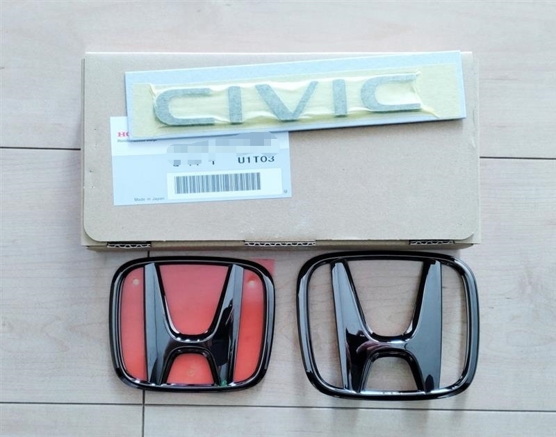 ■新品■ホンダ 純正 CIVIC シビック FL1用 フロント リヤ ブラック エンブレム 3点セット拍卖
