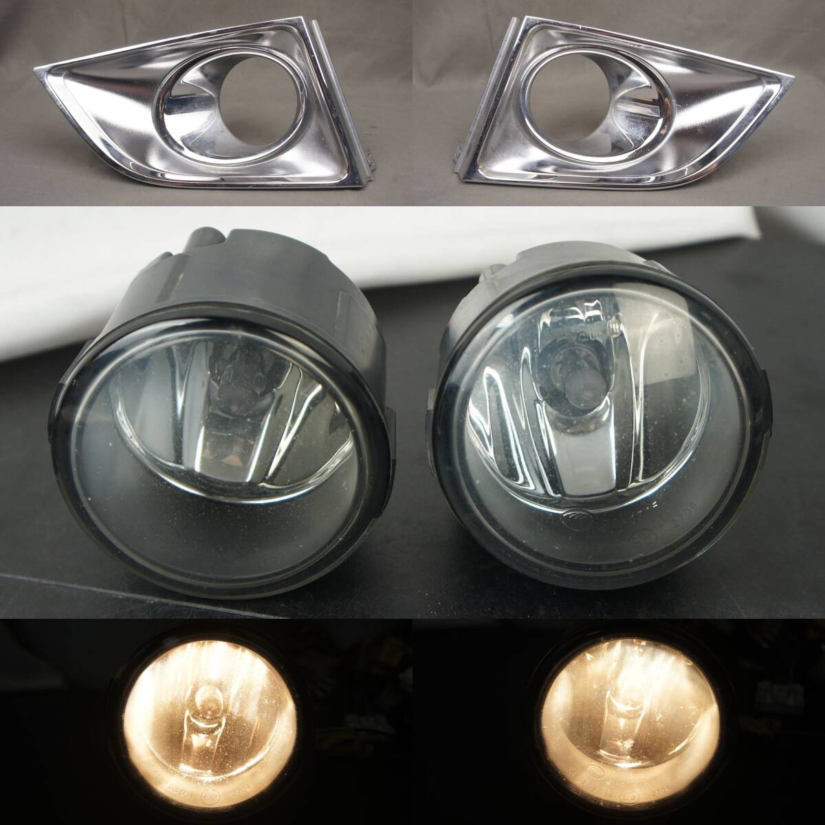 点灯OK 4点 フォグランプ ガーニッシュ付 PNE52 前期 HWS エルグランド フォグカバー 26150-8993B 62256-1JB0A TE52 TNE52 PE52 E52@14661s拍卖