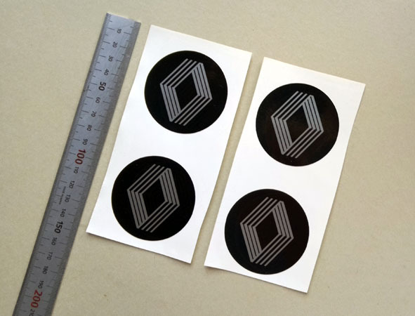 ルノー ホイールセンターキャップ補修用ステッカー4枚セット 外貼り 14.6cm 4GTL など拍卖