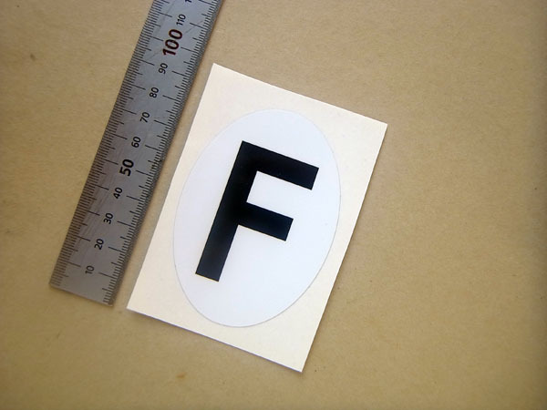 フランス F マーク 国識別ステッカー 白 1960年代~1980年代 ルノー、シトロエン、プジョー、シムカなど拍卖