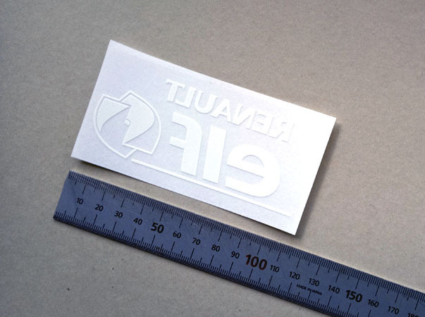 ルノー・エルフ リアウィンドーステッカー 2005年頃~2015年頃 透明 内貼り クリオ(ルーテシア)、メガーヌ、カングー、トゥインゴ など拍卖