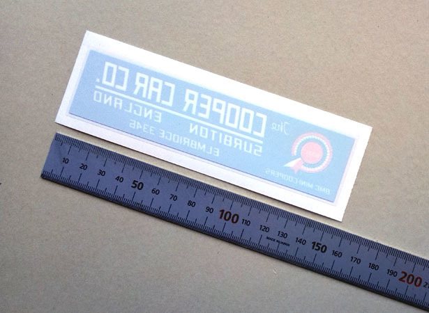 BMC クーパー・カー リアウィンドーステッカー 1960年代 内貼り BMC MINI COOPERS拍卖