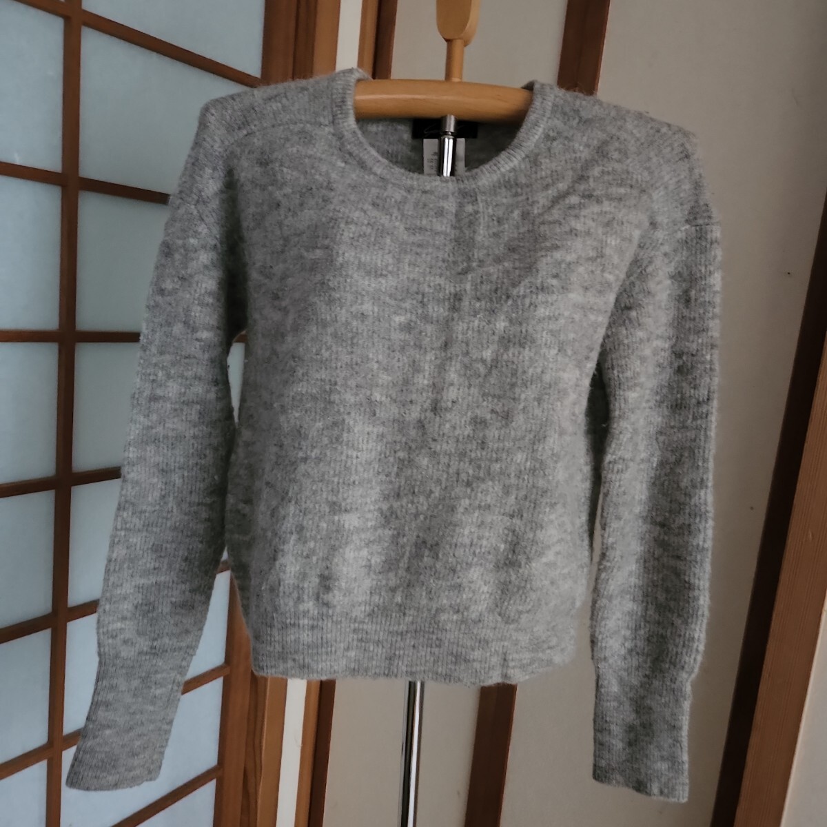 スタニングルアーSTUNNING LURE 丈短めふんわり長袖ニットセーター S グレー拍卖