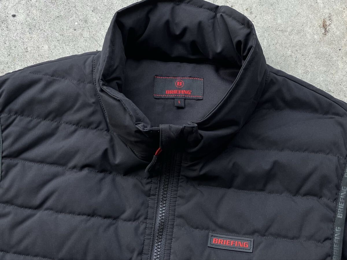新品同様 BRIEFING ダウンベスト L ブリーフィング メンズ ブルゾン ジャケット 黒 ブラック ナイロン ゴルフ拍卖