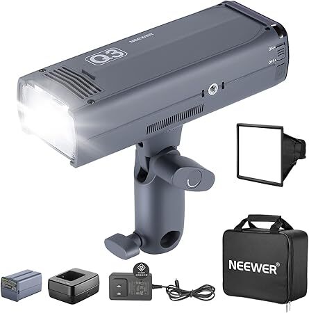 管303-526 NEEWER 新版 Q3 200Ws 2.4G TTLフラッシュストロボ ポケット スピードライト 撮影モノライト 1/8000 HSS GN58 3200mAhリチウム電拍卖