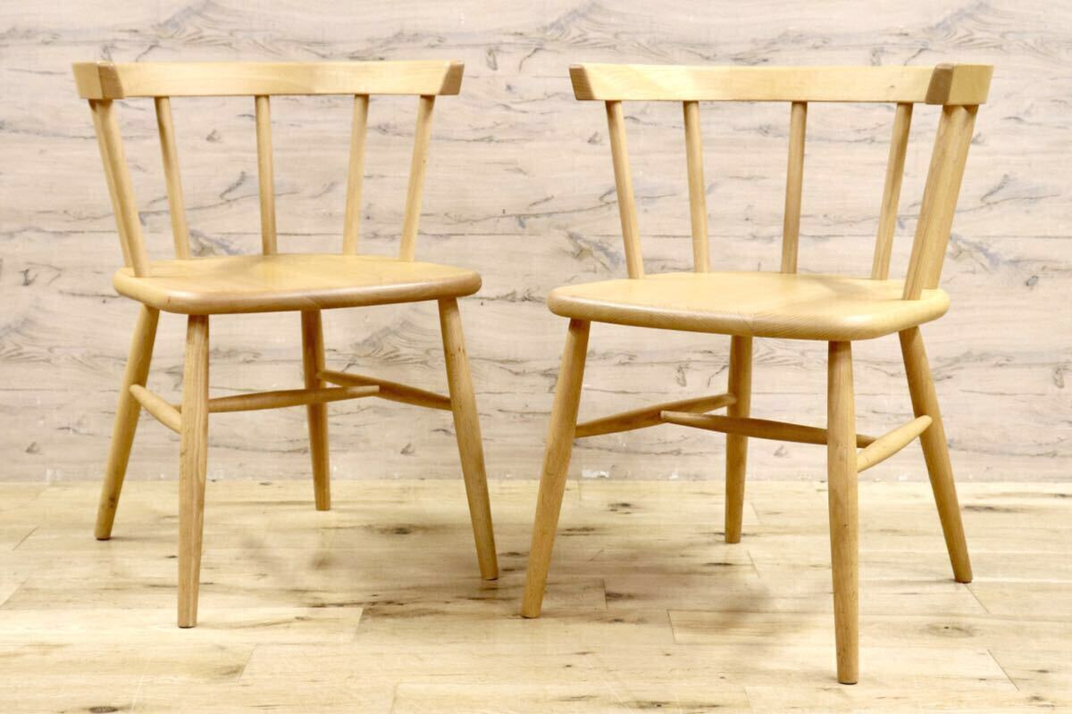 GMIH263E○KINOSHITA / キノシタ calore ダイニングチェア 2脚セット セミアームチェア 椅子 シンプル ナチュラル 木製家具 北欧スタイル.拍卖