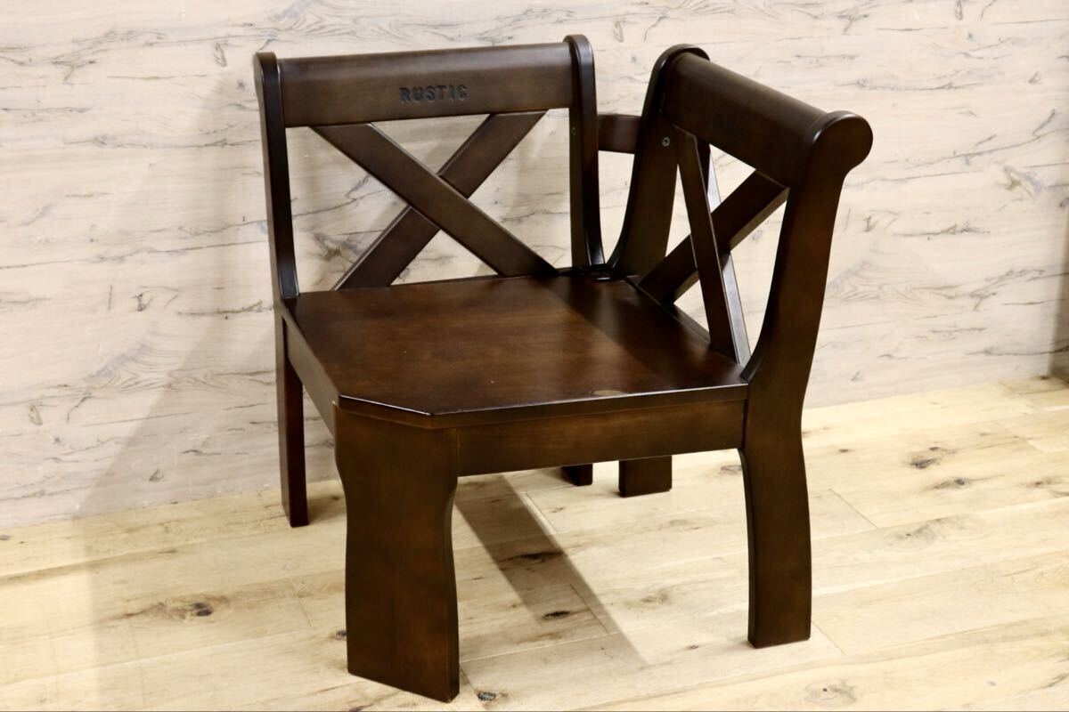 GMIH261C○karimoku / カリモク RUSTIC ルスティック コーナーベンチ ベンチチェア 椅子 国産家具 廃番 ヴィンテージ拍卖