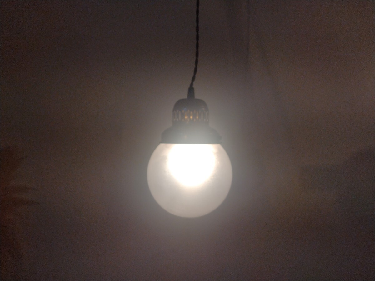 R71015-8 インダストリアル/デザインガラス/球体型/吊り下げペンダントライト①直径約15cm高さ約25cm拍卖