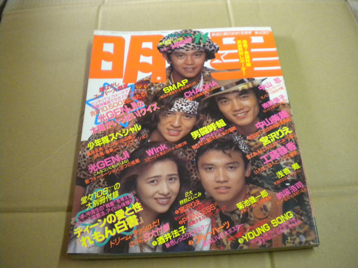 「明星」1990年11月号 プリンセスプリンセス 中山美穂 中山忍 南野陽子 wink拍卖