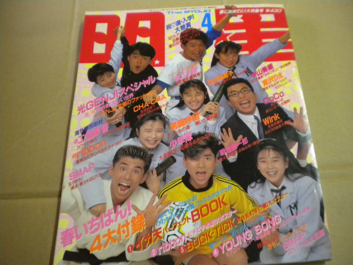 「明星」1990年4月号 中山忍 フリッパーズ・ギター 中山美穂 酒井法子 小川範子拍卖