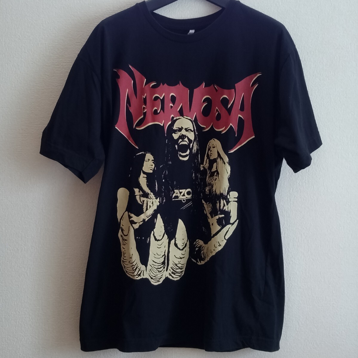 NERVOSA 2020 ASIAN TOUR/ネルボサ/アジアツアー記念/バンドTシャツ/XL(GG)/ブラジル出身/女性スラッシュ/デス/メタル/ ネルヴォサ拍卖
