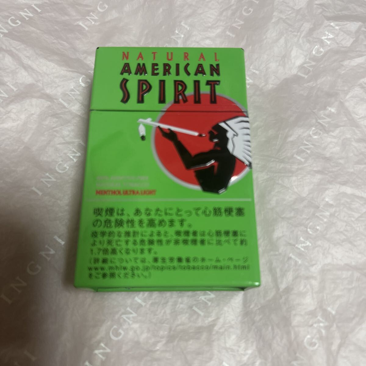 ★非売品☆アメリカンスピリット☆ タバコ缶ケース 缶ケース 缶 AMERICAN SPIRIT タバコケース アメリカン★ライトグリーン拍卖