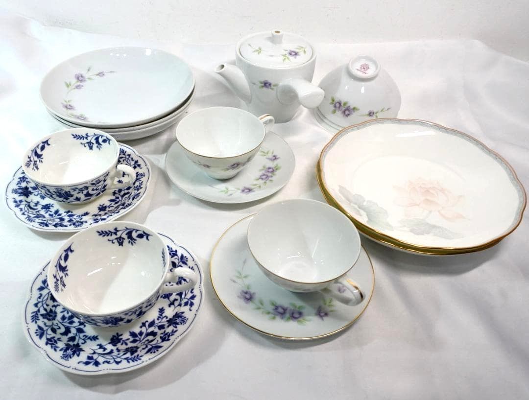 ノリタケ Noritake 昭和レトロ 13点 まとめ売り 急須 茶碗 プレート カップ&ソーサー ◆marineblue◆拍卖