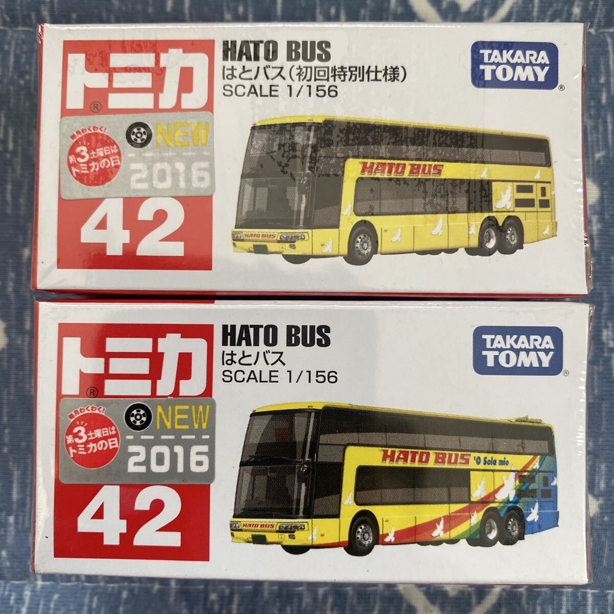 トミカ 赤箱42 はとバス 標準品と初回特別仕様 2種類まとめて 未開封拍卖