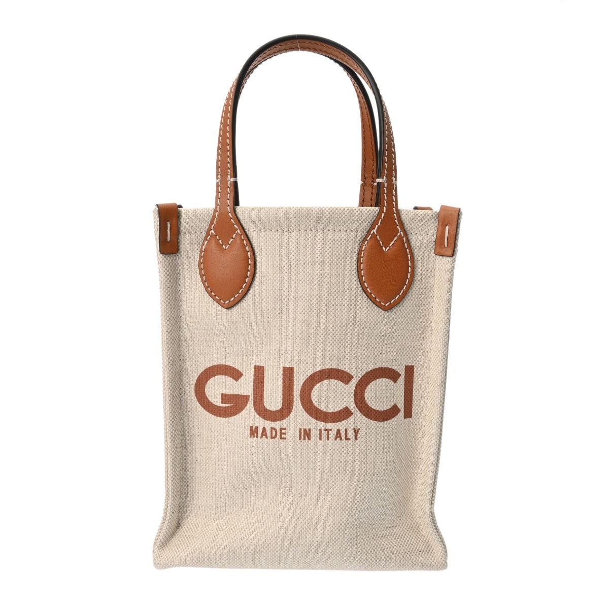 GUCCI グッチ スーパーミニショルダーバッグ ホワイト/ブラウン 799300 レディース レザー キャンバス ショルダーバッグ 新同 中古 銀蔵拍卖