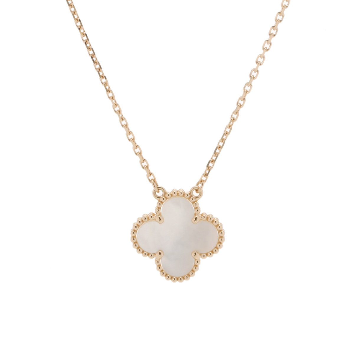 銀蔵 中古 VAN CLEEF & ARPELS ヴァンクリーフ&アーペル ヴィンテージ アルハンブラ マザーオブパール VCARA45900 K18 YG ランクA拍卖