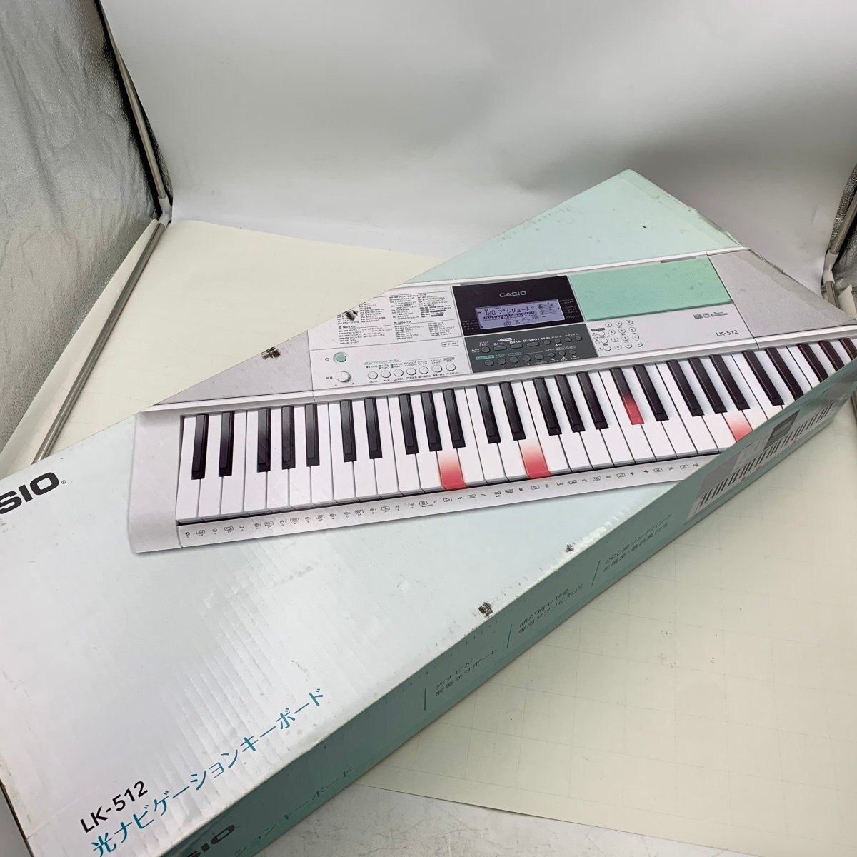 未使用品 CASIO 光るナビゲーション キーボード LK-512 ベンチ スタンド付き拍卖