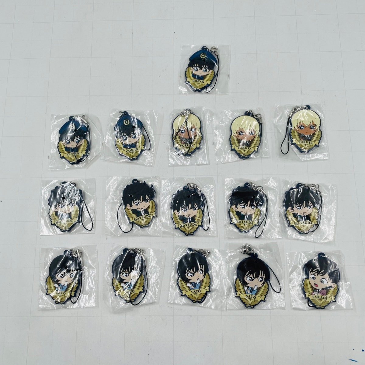 新品 名探偵コナン コナン&警察がいっぱい ラバーストラップ コナン 警察ver. 降谷零 佐藤美和子 高木渉 松田陣平 まとめ セット拍卖