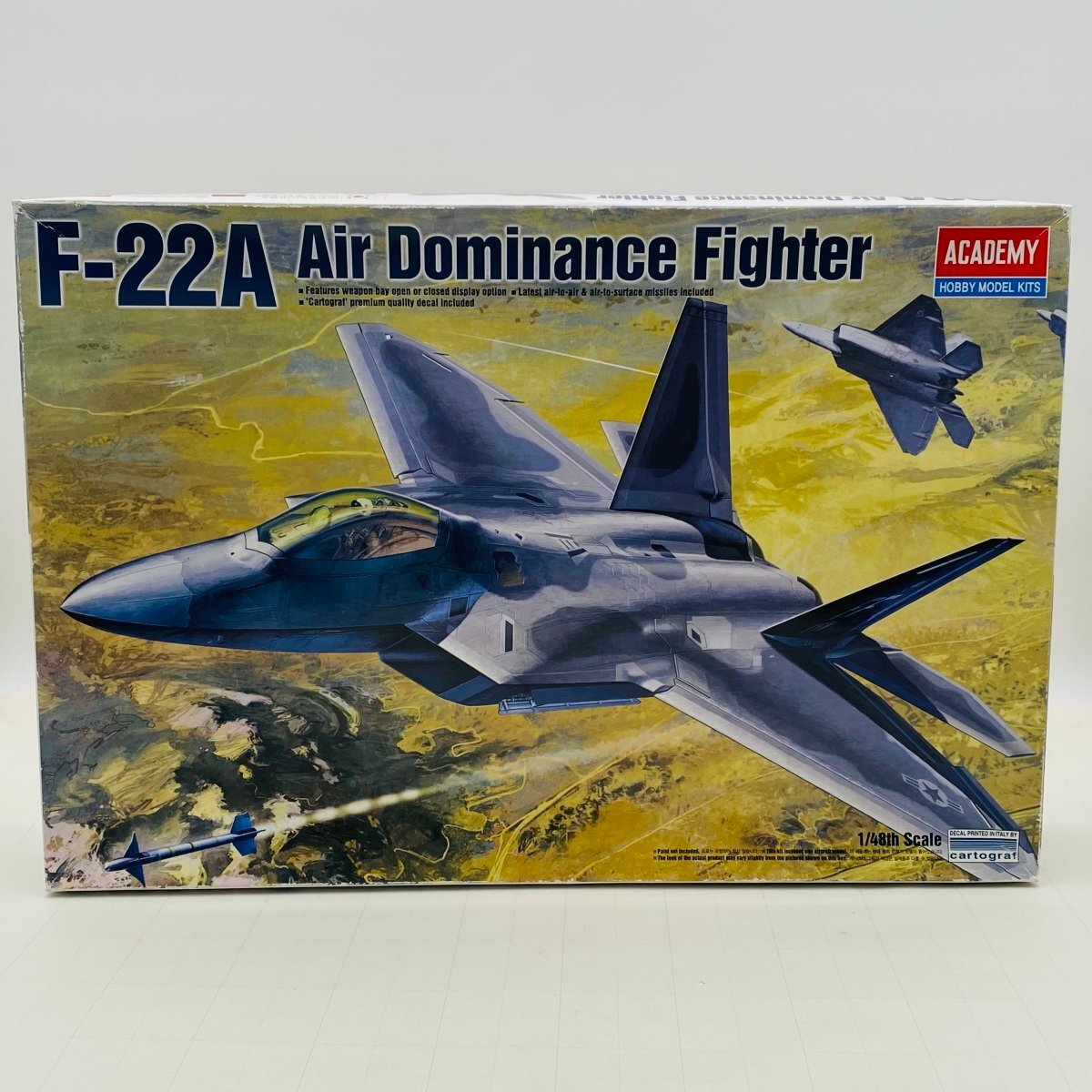 新品未組立 アカデミー 1/48 航空支援戦闘機 F-22A Air Dominance Fighter拍卖