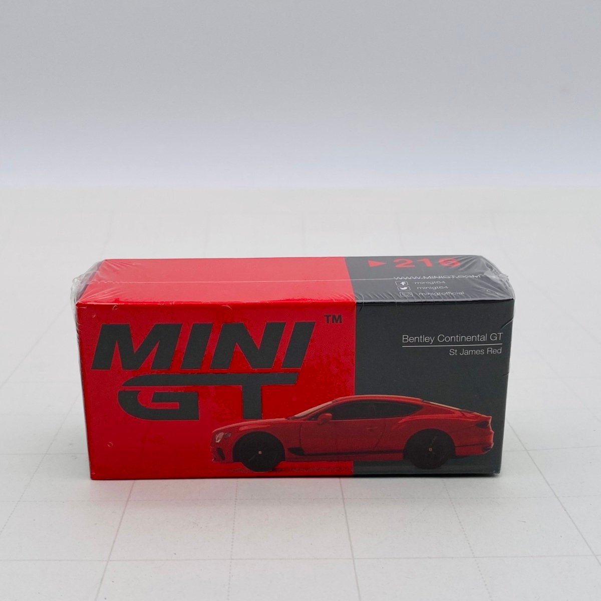 新品未開封 MINI GT 216 1/64 Bentley Continental GT St James Red ベントレー・コンチネンタル レッド拍卖