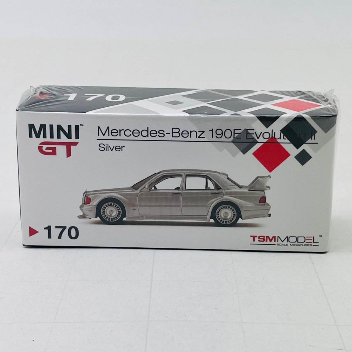 新品未開封 MINI GT 170 1/64 Mercedes-Benz 190E Evolution II Silver メルセデス・ベンツ シルバー拍卖