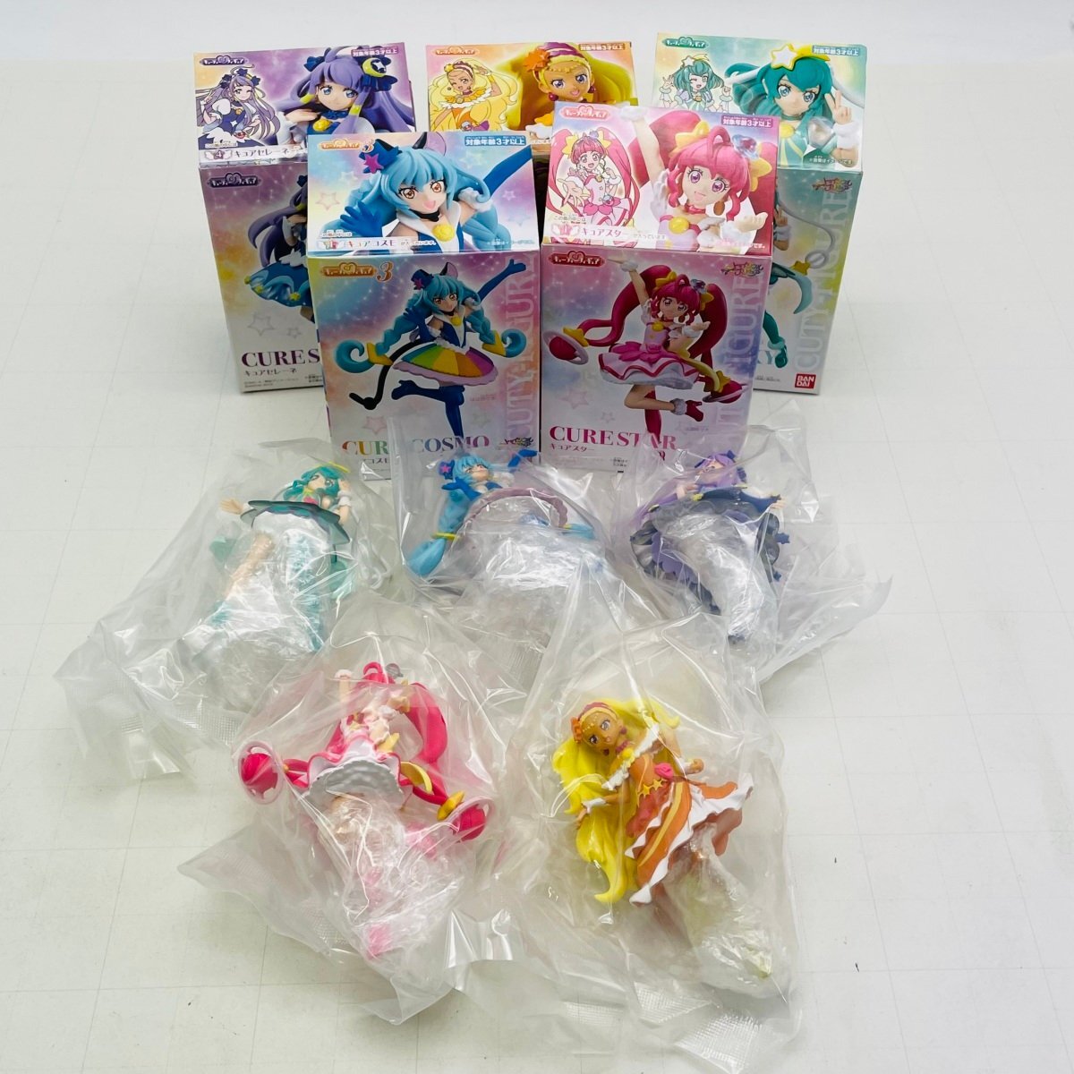 新古品 食玩 バンダイ スタートゥインクルプリキュア キューティーフィギュア スター ミルキー ソレイユ セレーネ コスモ 5種セット拍卖