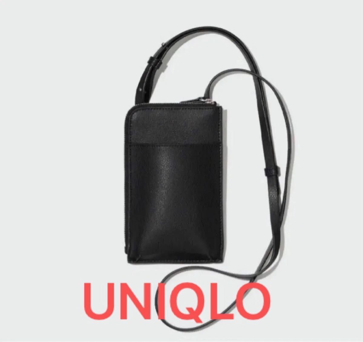 UNIQLO レザータッチウォレットショルダーバッグ 黒 456850 MB まとめ げんじ Genji ウルマ ユニクロ ユー U シー C 中瀬敦拍卖