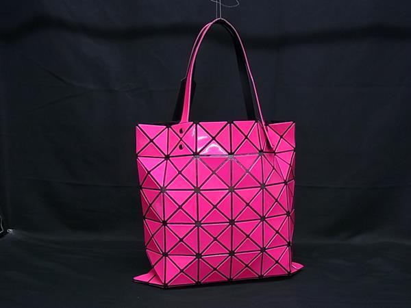 ■美品■ BAO BAO ISSEY MIYAKE バオバオイッセイミヤケ ルーセント PVC トートバッグ ハンドバッグ レディース ピンク系 FP5926拍卖