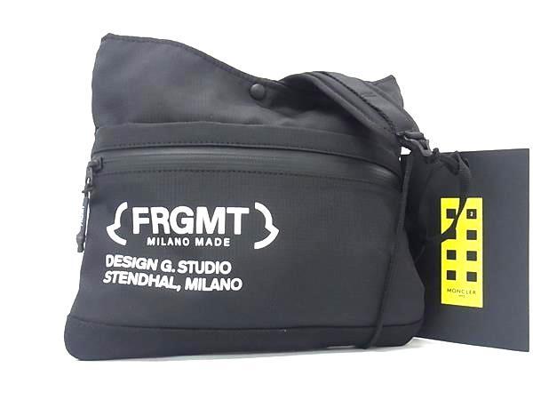 ■新品同様■ MONCLER モンクレール フラグメント コラボ ナイロン クロスボディ ショルダーバッグ 斜め掛け ブラック系 FS4671拍卖