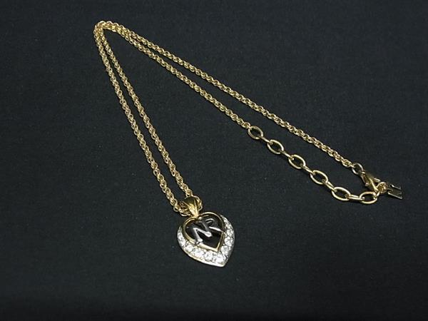 ■美品■ NINA RICCI ニナリッチ ラインストーン ネックレス ペンダント アクセサリー レディース ゴールド系 DI7014拍卖