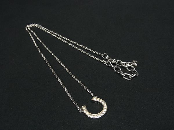 ■美品■ NINA RICCI ニナリッチ ラインストーン ネックレス ペンダント アクセサリー レディース メンズ シルバー系 DI2650拍卖