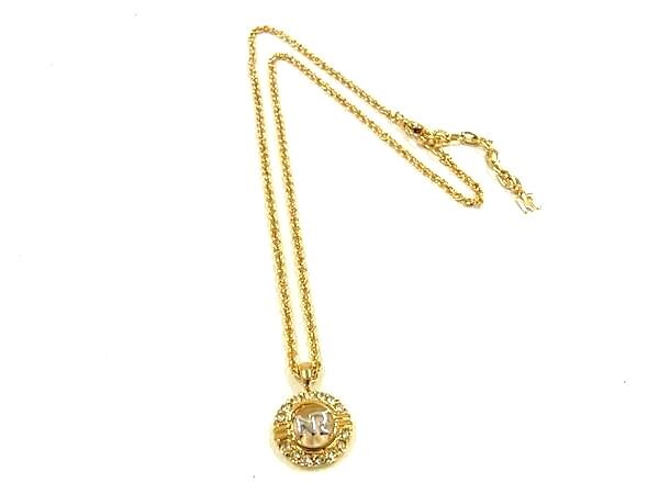 ■美品■ NINA RICCI ニナリッチ ラインストーン ネックレス ペンダント アクセサリー レディース ゴールド系 DI5108拍卖