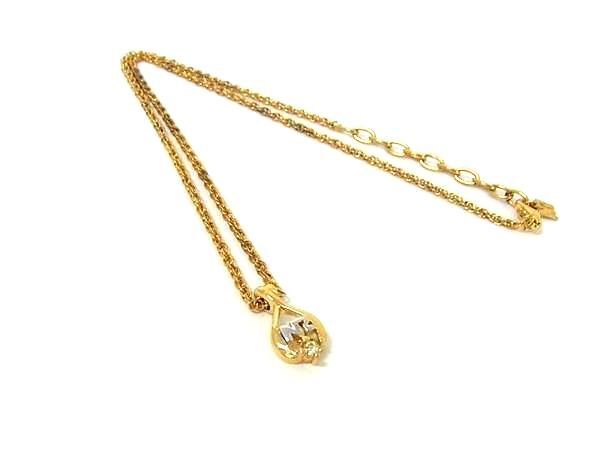 ■美品■ NINA RICCI ニナリッチ ヴィンテージ ラインストーン ネックレス ペンダント アクセサリー レディース ゴールド系 DI2920拍卖