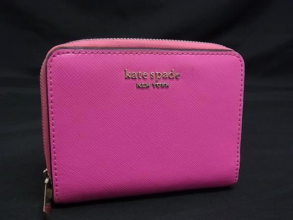 ■美品■ kate spade ケイトスペード PWR00395 レザー 二つ折り 財布 ウォレット 小銭入れ 札入れ カード入れ ピンク系 DI6656拍卖