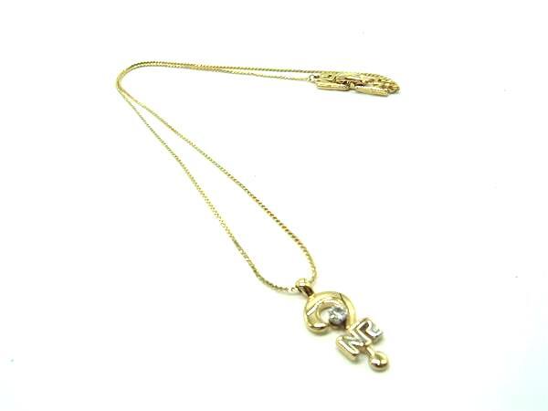 NINA RICCI ニナリッチ ラインストーン ロゴモチーフ ネックレス ペンダント アクセサリー レディース ゴールド系 DH7540拍卖