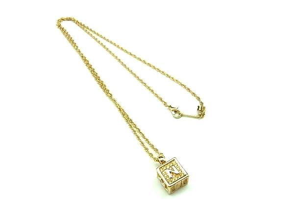 ■美品■ NINA RICCI ニナリッチ ラインストーン ネックレス ペンダント アクセサリー レディース ゴールド系 DH7085拍卖