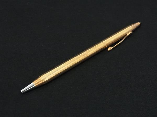 CROSS クロス 1/20 14KT GOLD FILLED ツイスト式 ボールペン 筆記用具 文房具 ステーショナリー ゴールド系 DI7927拍卖
