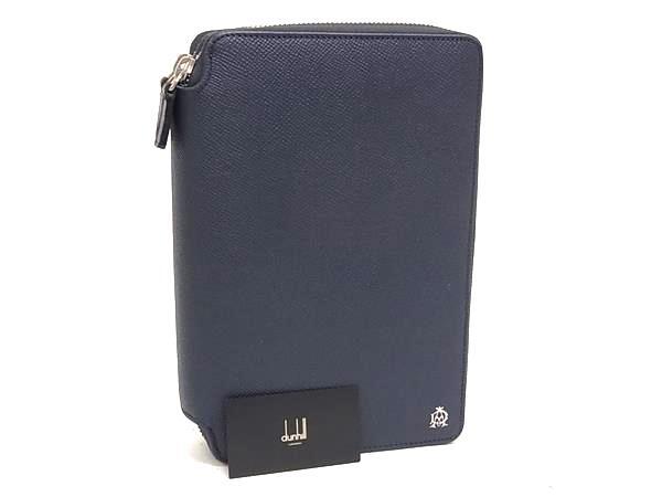 1円 ■美品■ dunhill ダンヒル レザー クラッチバッグ セカンドバッグ マルチケース メンズ レディース ネイビー系 FU3165拍卖
