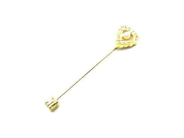 NINA RICCI ニナリッチ ハートモチーフ パール ピンブローチ ピンバッジ アクセサリー レディース ゴールド系 DJ6337拍卖