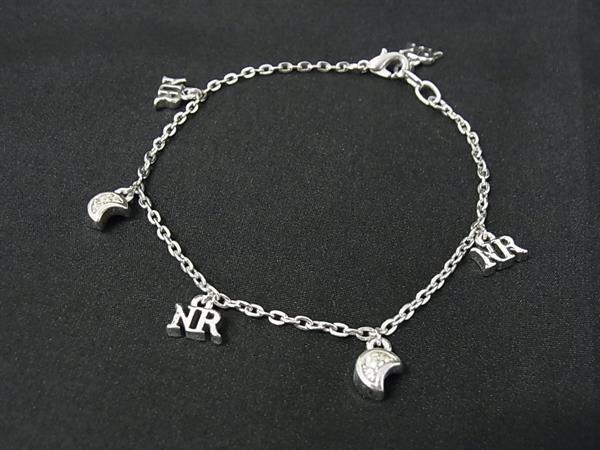 ■美品■ NINA RICCI ニナリッチ ラインストーン ムーン 月 ブレスレット アクセサリー レディース シルバー系 DH6999拍卖