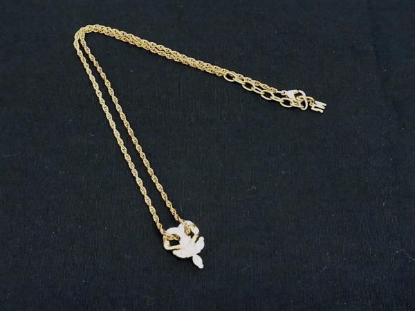 ■美品■ NINA RICCI ニナリッチ ハート ラインストーン ネックレス ペンダント アクセサリー レディース ゴールド系 DH8316拍卖