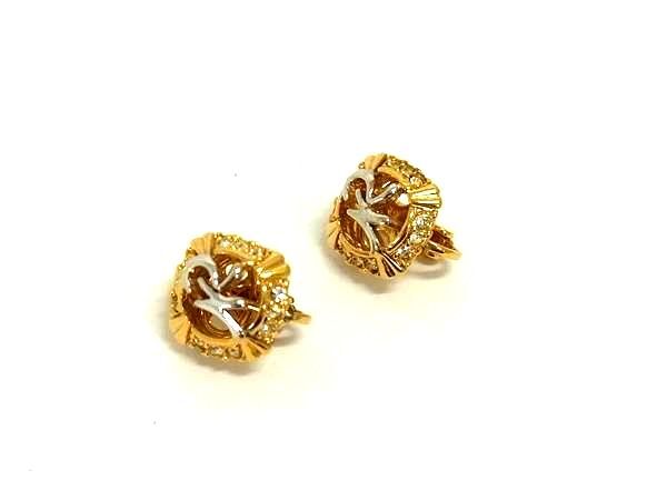 ■極美品■ NINA RICCI ニナリッチ ラインストーン クリップ式 イヤリング アクセサリー レディース ゴールド系 DI2403拍卖
