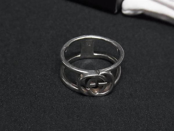 1円 GUCCI グッチ インターロッキングG SV925 リング 指輪 アクセサリー 表記サイズ14 (約12号) メンズ レディース シルバー系 FU2975拍卖